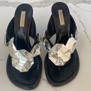 Marc Jacobs high heel flip flop with jeweled stones on top